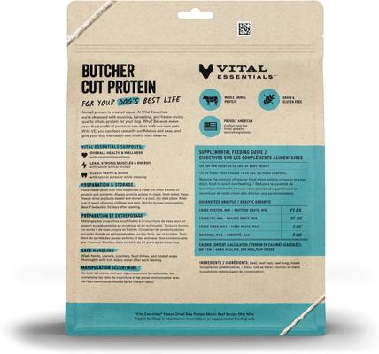 Show full view: Vital Essentials Protein Mix-In Beef Recipe Mini Nibs Grain-Free Freeze-Dried Raw Dog Food Topper, 18-oz bag slide 3 of 7