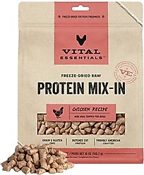 Vital Essentials Protein Mix-In Chicken Recipe Mini Nibs Grain-Free Freeze-Dried Raw Dog Food Topper, 18-oz bag