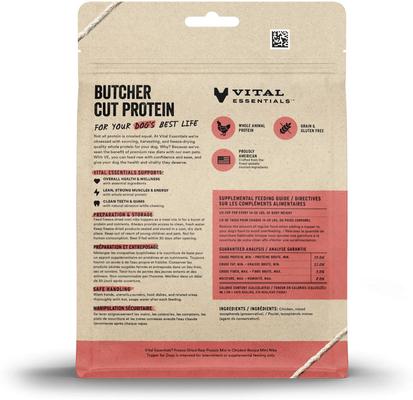 Show full view: Vital Essentials Protein Mix-In Chicken Recipe Mini Nibs Grain-Free Freeze-Dried Raw Dog Food Topper, 6-oz bag slide 3 of 7