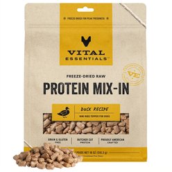 Vital Essentials Protein Mix-In Duck Recipe Mini Nibs Grain-Free Freeze-Dried Raw Dog Food Topper, 18-oz bag