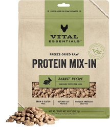 Vital Essentials Protein Mix-In Rabbit Recipe Mini Nibs Grain-Free Freeze-Dried Raw Dog Food Topper, 18-oz bag