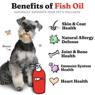 Show full view: Vital Pet Life Fish Oil Skin & Coat Health Liquid Cat & Dog Supplement, 64-fl oz bottle slide 3 of 8