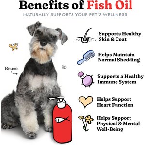 Vital Pet Life Fish Oil Skin & Coat Health Pollock Salmon Liquid Omega-3 Supplement for Dogs & Cats, 64-fl oz bottle