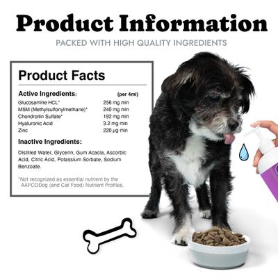 Show full view: Vital Pet Life Liquid Glucosamine MSM Chondroitin for Dogs, 32-fl oz bottle slide 6 of 8