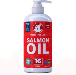 Vital Pet Life Salmon Oil Skin & Coat Health Liquid Cat & Dog Supplement, 16-fl oz bottle
