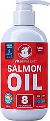 Vital Pet Life Salmon Oil Skin & Coat Health Liquid Cat & Dog Supplement, 8-fl oz bottle
