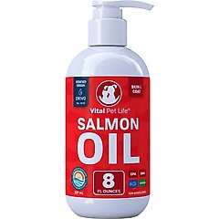 Vital Pet Life Salmon Oil Skin & Coat Health Liquid Cat & Dog Supplement, 8-fl oz bottle