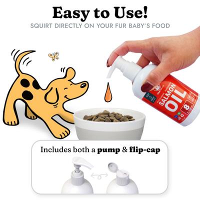 Show full view: Vital Pet Life Salmon Oil Skin & Coat Health Liquid Cat & Dog Supplement, 8-fl oz bottle slide 4 of 8