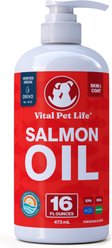 Vital Pet Life Salmon Oil Skin & Coat Health Liquid Omega-3 Supplement for Dogs & Cats, 16-fl oz bottle