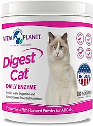 Vital Planet Digest Cat Daily Enzyme Fish Flavor Powder Cat Supplement, 2.6-oz jar