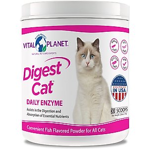 Vital Planet Digest Cat Daily Enzyme Fish Flavor Powder Cat Supplement, 2.6-oz jar