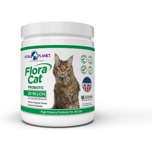 Vital Planet Flora Cat Daily Probiotic Powder Cat Supplement, 3.9-oz jar