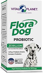 Vital Planet Flora Dog Daily Probiotic Bacon Flavor Veggie Capsule Dog Supplement, 30 count