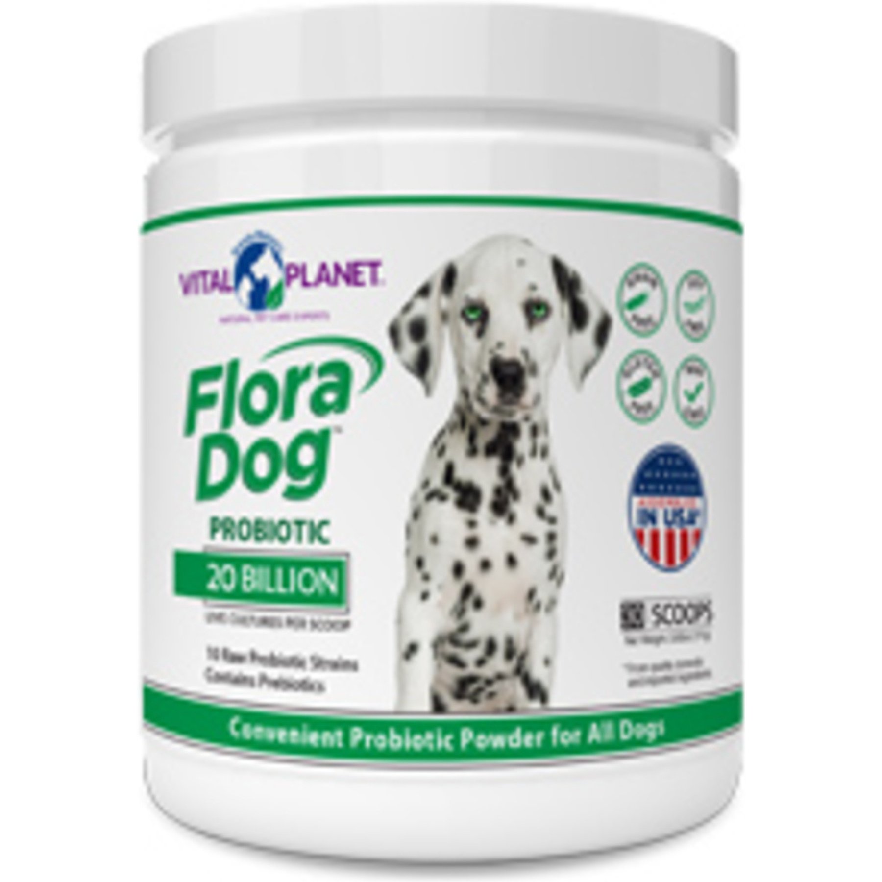 Vital Planet Flora Dog Probiotic Powder Dog Supplement, 3.9-oz jar