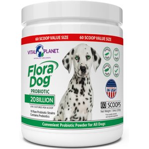 Vital Planet Flora Dog Probiotic Powder Dog Supplement, 7.8-oz jar