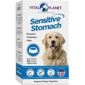 Vital Planet Sensitive Stomach Chicken Flavor Chewable Tablet Dog Supplement, 60 count