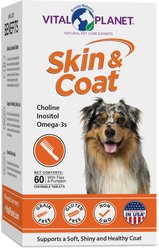 Vital Planet Skin & Coat Bacon Flavor Chewable Tablet Dog Supplement, 6o count