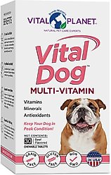 Vital Planet Vital Dog Daily Multivitamin Beef Flavor Chewable Tablet Dog Supplement, 30 count