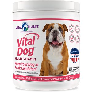 Vital Planet Vital Dog Multi-Vitamin Beef Flavor Powder Dog Supplement, 2.6-oz jar