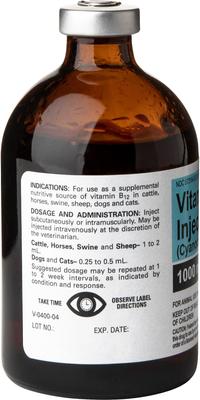 Show full view: Vitamin B12 (Generic) Injectable Solution, 1000-mcg/mL, 100-mL vial slide 3 of 5