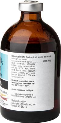 Show full view: Vitamin B12 (Generic) Injectable Solution, 1000-mcg/mL, 100-mL vial slide 4 of 5