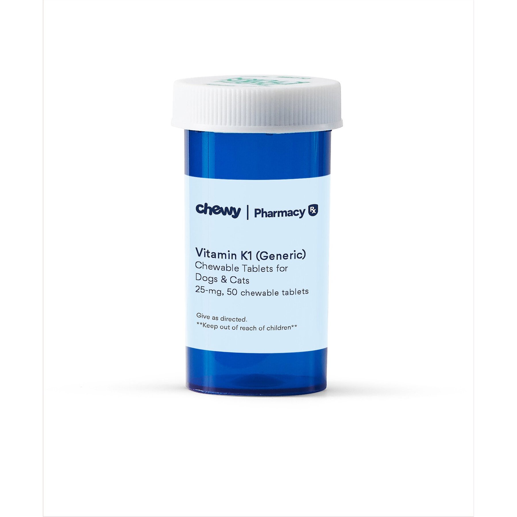 Vitamin K1 (Generic) Chewable Tablets for Dogs & Cats, 50 chewable tablets, 25-mg