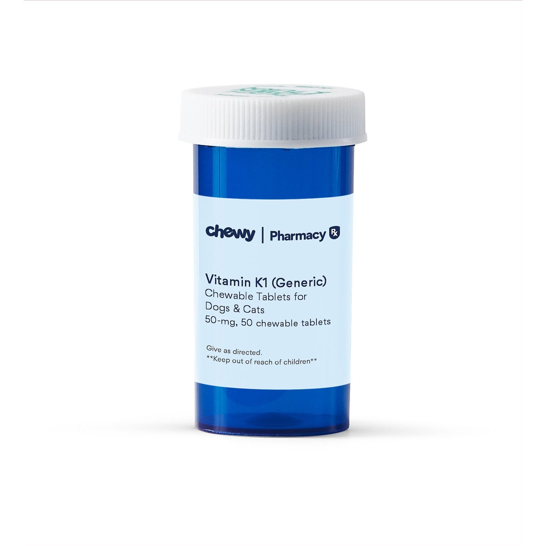 Vitamin K1 (Generic) Chewable Tablets for Dogs & Cats, 50 chewable tablets, 50-mg