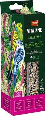 Show full view: Vitapol by A&E Cage Company Smakers Vitaline Super Foods Seeds Blends Cockatiel & Parakeet Treats, Multicolor, Small/Medium, 2 count slide 1 of 3