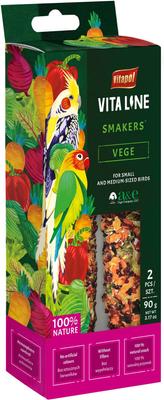 Show full view: Vitapol by A&E Cage Company Smakers Vitaline Vegetable Seeds Blends Cockatiel & Parakeet Treats, Multicolor, Small/Medium, 2 count slide 1 of 1