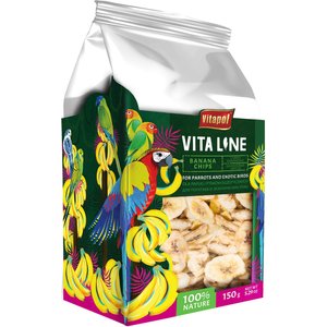 Vitapol by A&E Cage Company Vitaline Banana Chips Dry Cockatiel & Parakeet Treats, Yellow, 5.3-oz box