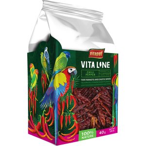 Vitapol by A&E Cage Company Vitaline Chili Pepper Dry Cockatiel & Parakeet Treats, Red, 1.41-oz box