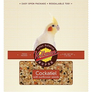 Volkman Avian Science Super Sunflower Seed Cockatiel Food, 4-lb bag
