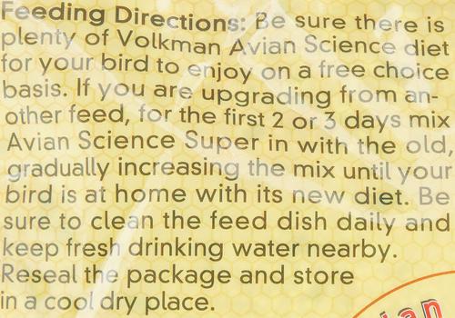 Show full view: Volkman Avian Science Super Sunflower Seed-Free Cockatiel Food, 4-lb bag slide 7 of 8