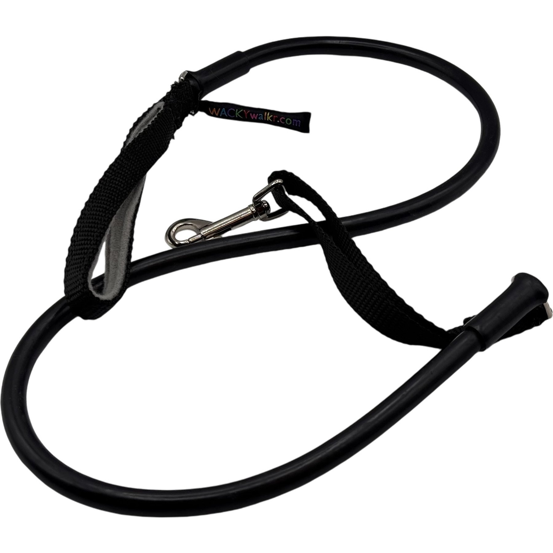 WACKYwalk'r WUNDER Rubber No-Pull Dog Leash, Black, Small: 4.5-ft long, 7/16-in wide