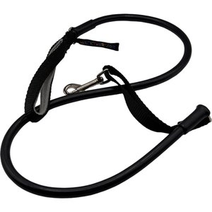WACKYWALK'R WUNDER Rubber No-Pull Dog Leash, Black, Small: 4.5-ft