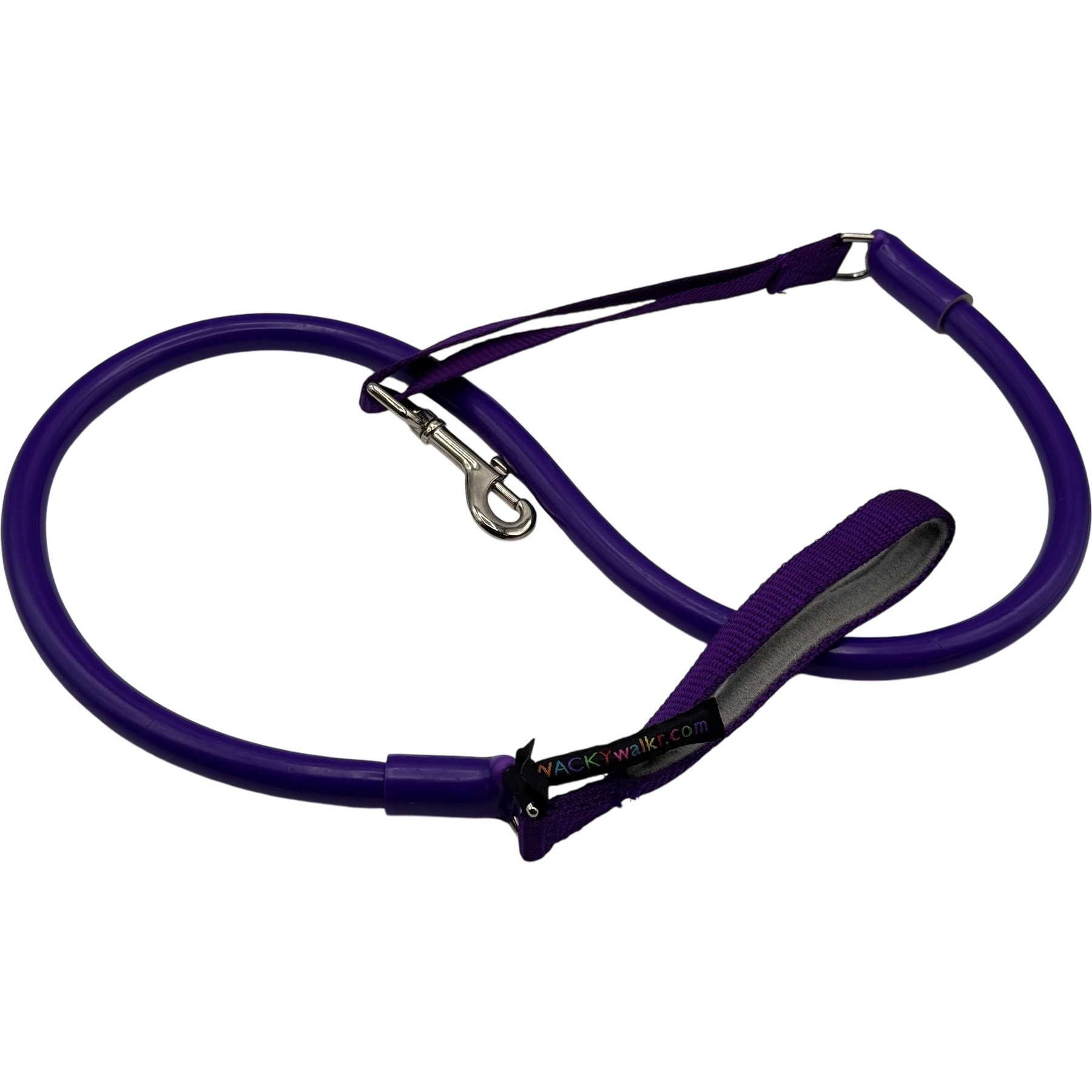 WACKYwalk'r WUNDER Rubber No-Pull Dog Leash, Purple, Medium: 4 to 7-ft long, 9/16-in wide