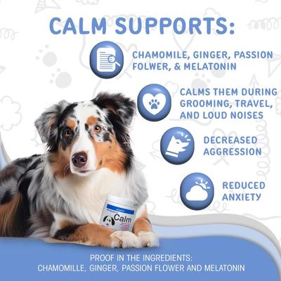 Show full view: waggedy Calm Stress & Anxiety Relief Melatonin Dog Supplement, 60 count slide 3 of 8