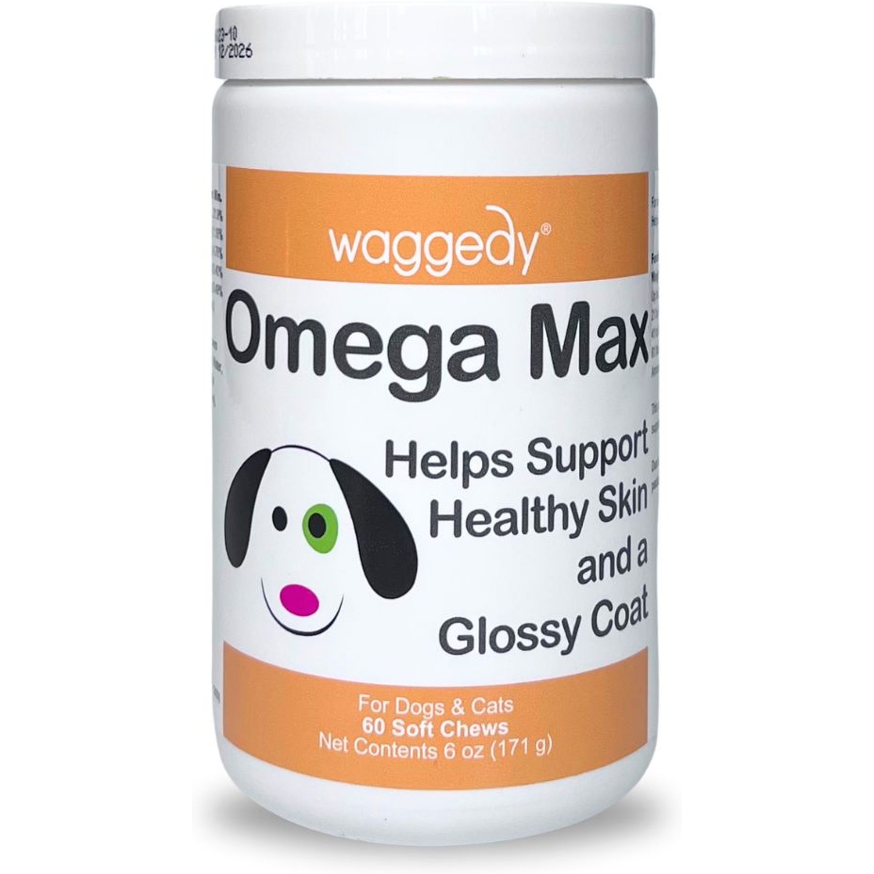 waggedy Omega Max Joint & Skin Health Chews Supplement for Dogs, 60 count