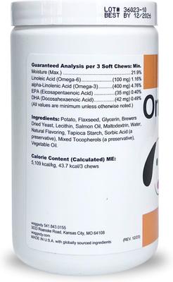 Show full view: waggedy Omega Max Joint & Skin Health Chews Supplement for Dogs, 60 count slide 4 of 10