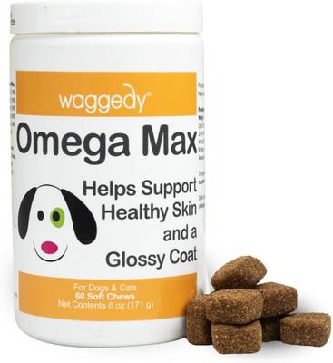 Show full view: waggedy Omega Max Joint & Skin Health Chews Supplement for Dogs, 60 count slide 5 of 10