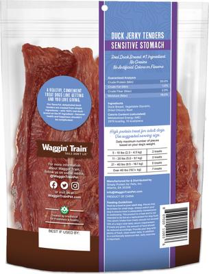 Waggin' Train Tenders Sensitive Stomach Duck Grain-Free High-Protein Jerky Dog Treats, 12-oz pouch