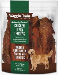 Waggin' Train Smoked Chicken Jerky Tenders with Turmeric & Bone Broth Dog Treats, 12-oz bag