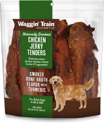 Waggin' Train Smoked Chicken Jerky Tenders with Turmeric & Bone Broth Dog Treats, 24-oz bag slide 1 of 4