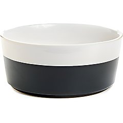 Waggo Dipper Ceramic Dog & Cat Bowl, Black, 4-cup