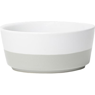 Waggo Waggo Dipper Ceramic Dog & Cat Bowl, Light Grey, 4-cup