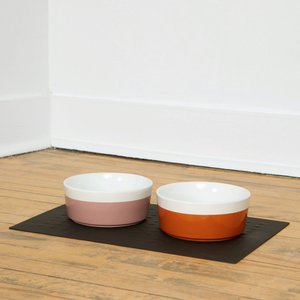 Waggo Dipper Ceramic Dog & Cat Bowl, Mauve, Medium, 4-cup