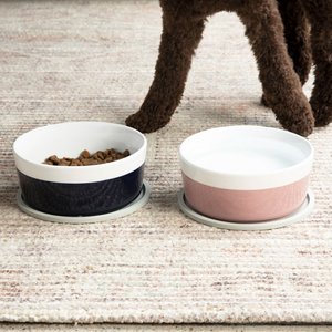 Waggo Dipper Ceramic Dog & Cat Bowl, Mauve, Medium, 4-cup