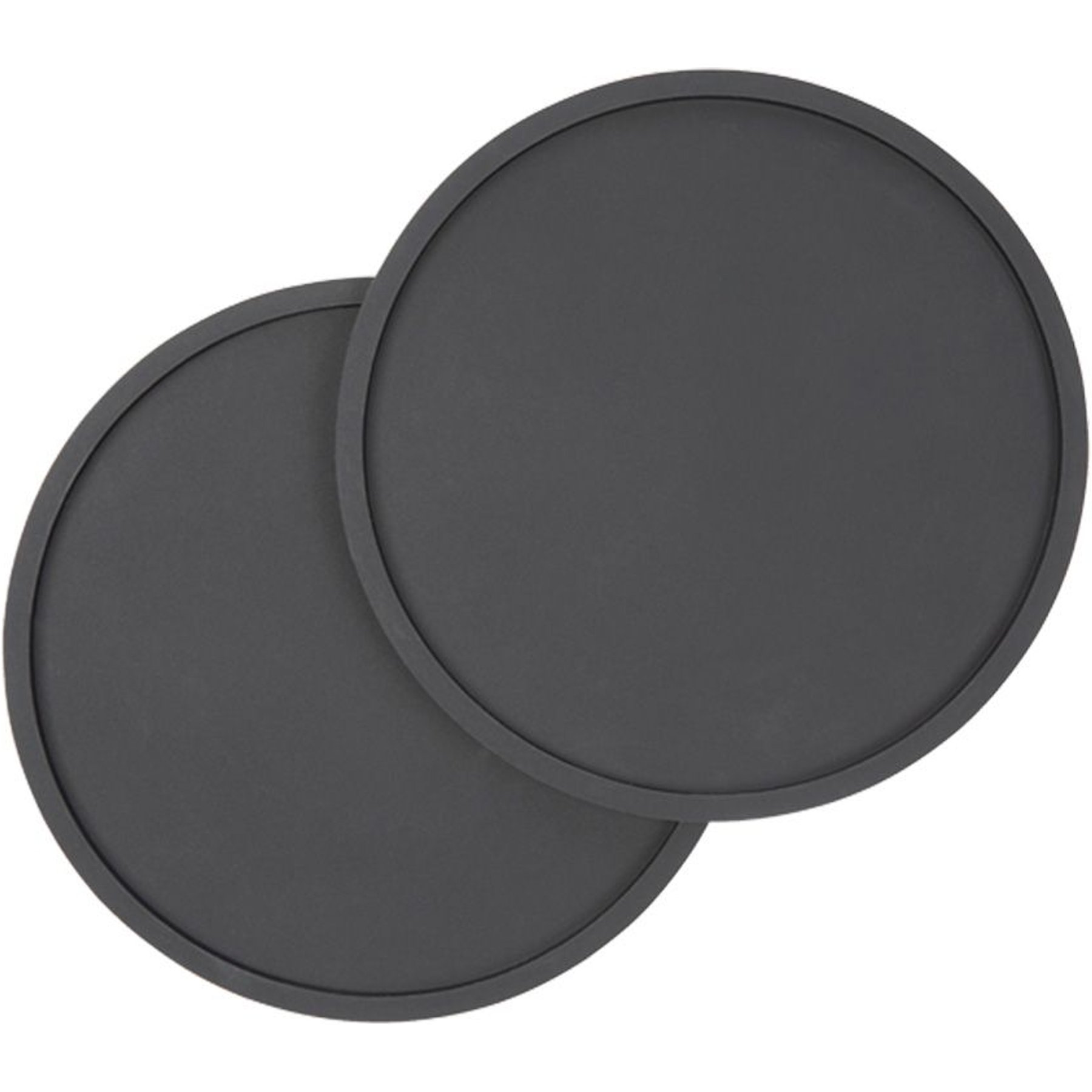 Waggo Habit Circle Silicone Dog & Cat Placemat, 2 count, Black, Large