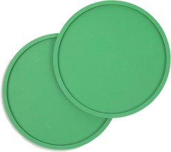 Waggo Habit Circle Silicone Dog & Cat Placemat, 2 count, Forest Green, Medium