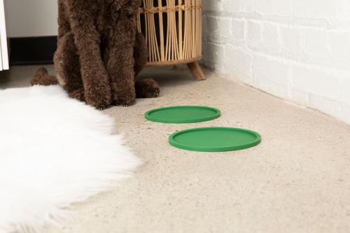 Show full view: Waggo Habit Circle Silicone Dog & Cat Placemat, 2 count, Forest Green, Medium slide 3 of 5